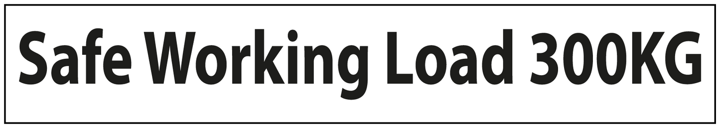 Safe working load 300kg sticker (15mm x 25mm)