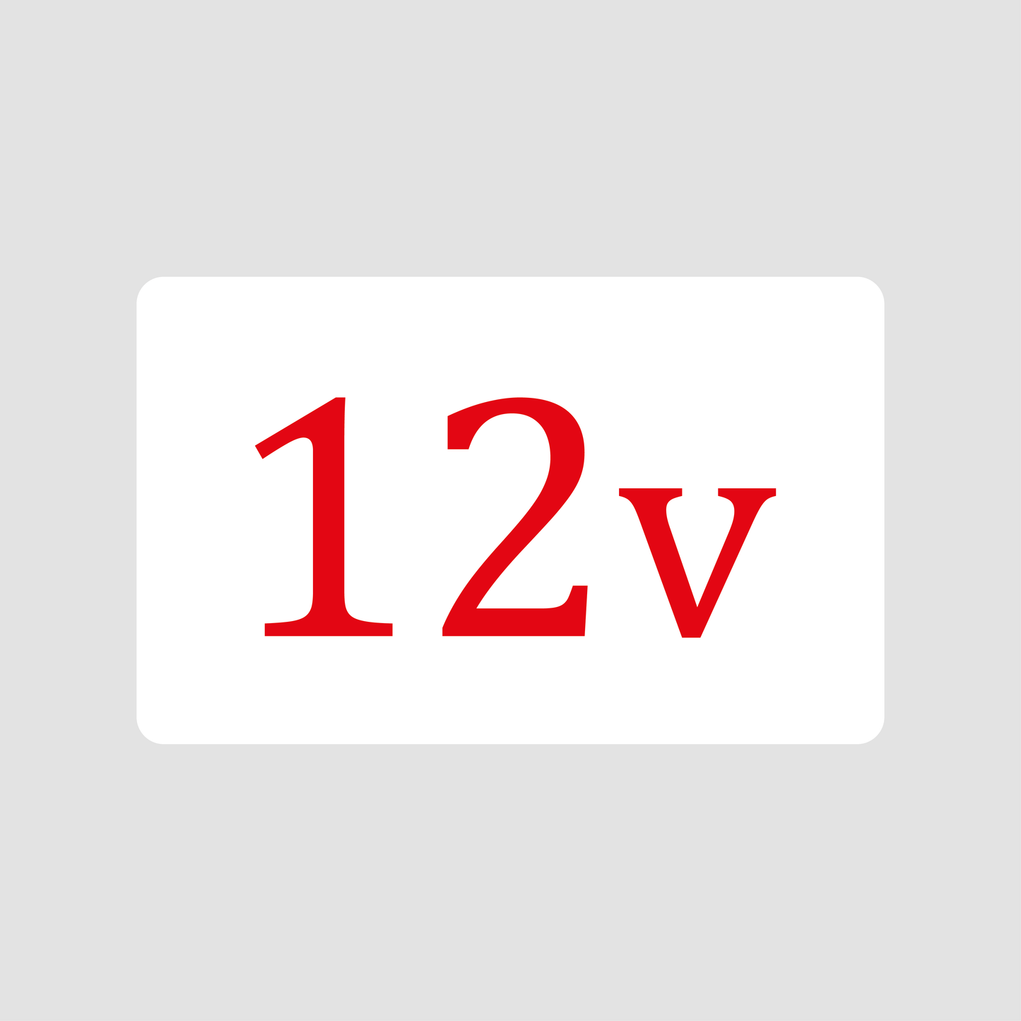 12 Volt decal 25mm x 40mm