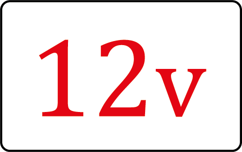 12 Volt decal 25mm x 40mm