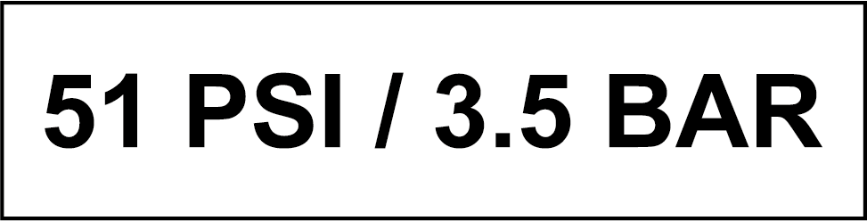 51 PSI / 3.5 BAR decal 82 x 20.5mm