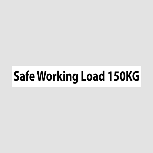 Safe working load 150kg sticker (15mm x 25mm)