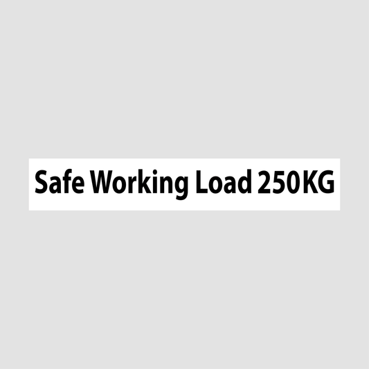 Safe working load 250kg sticker (15mm x 25mm)