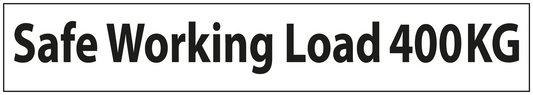 "Safe working load 400kg" label 15mm x 25mm